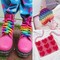 2880 Pieces Pony Beads Kit, Kandi Beads for Hair, Rainbow Beads Plastic Bead for Craft 6 x 9mm 24 Colors 4 Styles Large Hole Beads Set for Bracelets Jewelry Making